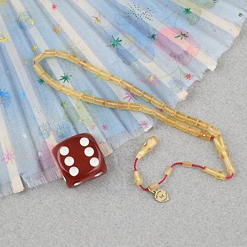 Ate� Kehribar Eski Alman Oyun Zar Obje Patinli Usta ��i �mzal� Parmak Boy Kesme Kesim 3.5x6mm Tesbih