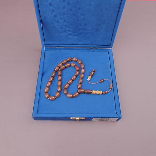 Cocus A�ac� Usta ��i �mzal� Bademi Kesim 9x13mm Tesbih