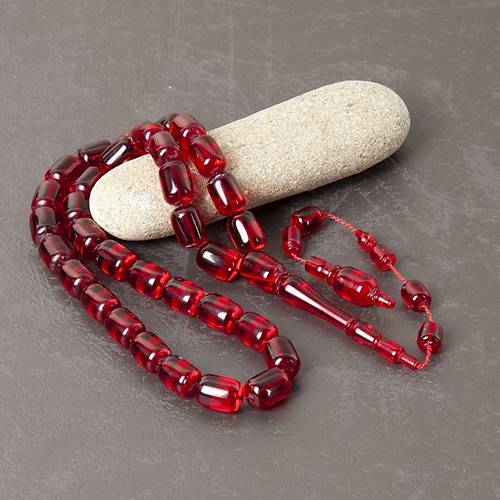 Katalin �ubuk Kaps�l Kesim 8x11.5mm Tesbih - K�rm�z�- �brahim Atasever Usta ��i
