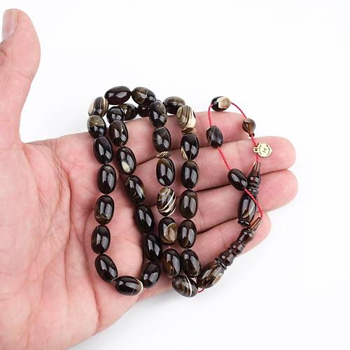 Kadim Katalin Eski Kalemlik Obje Usta i mzal  Beyzi Kesim 8x13mm Tesbih -ekoslovak