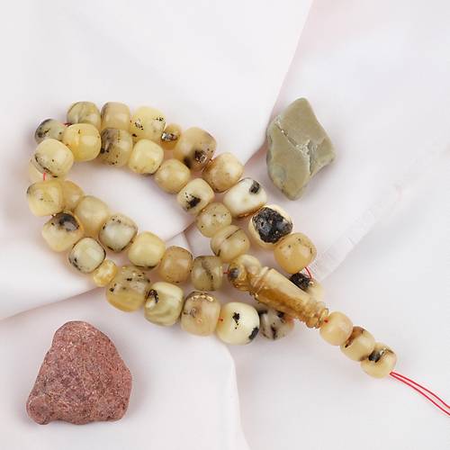 Damla Kehribar Tekerlek Kesim 12x11mm Tesbih