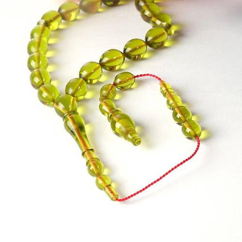 Katalin ubuk Kanada Beyzi Kesim 8x10.5mm Tesbih -effaf Yeil
