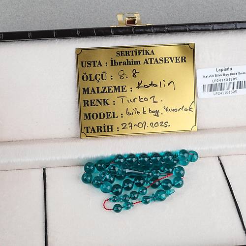 Katalin Usta i Bilek Boy Kre 8mm Tesbih - Turkuaz