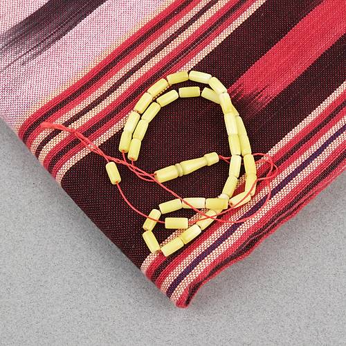 S�kma Kehribar Kesme Kesim 4x8mm Tesbih -Sar�