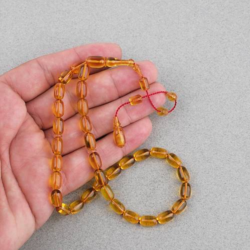 Zar Kehribar Bilek Boy Kapsl Kesim 6x9.5mm Tesbih