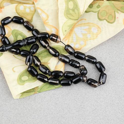 S�kma Kehribar Kaps�l Kesim 7x11mm Tesbih P�sk�ls�z Siyah