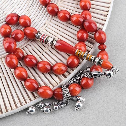 Skma Kehribar zel Gm Nak leme mame 925Ayar Gm Pskl Beyzi Kesim 14x17mm Tesbih