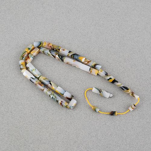 Arizona Katalin Sistemli  Kesme Kesim 7x11mm Tesbih - Sar� Beyaz