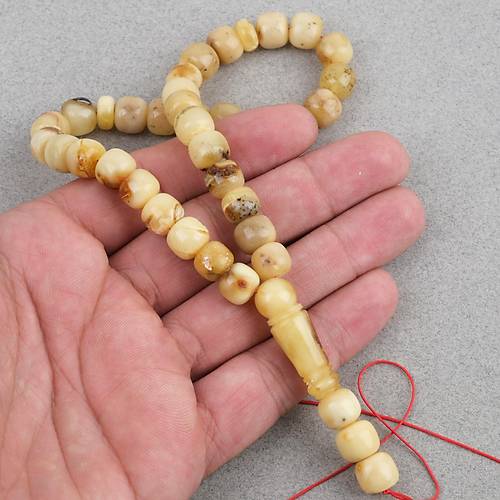 Damla Kehribar Bilek Boy Tekerlek Kesim 10x8mm Tesbih