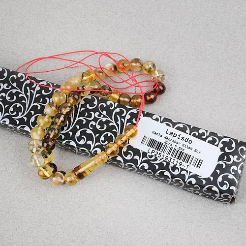 Damla Kehribar Bilek Boy K�re Kesim 7.5mm Tesbih