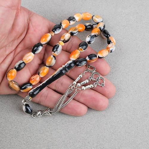 Galalit Alpaka P�sk�ll� Beyzi Kesim 8x12mm Tesbih