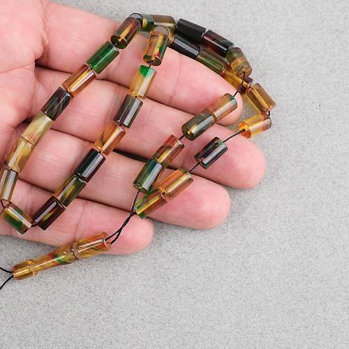 S�kma Kehribar Kesme Kesim 6x10mm Tesbih P�sk�ls�z Sar� Ye�il