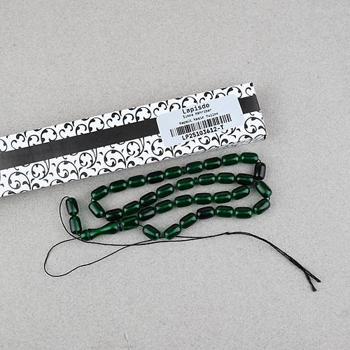 S�kma Kehribar Kaps�l Kesim 7x11mm Tesbih P�sk�ls�z Koyu Ye�il