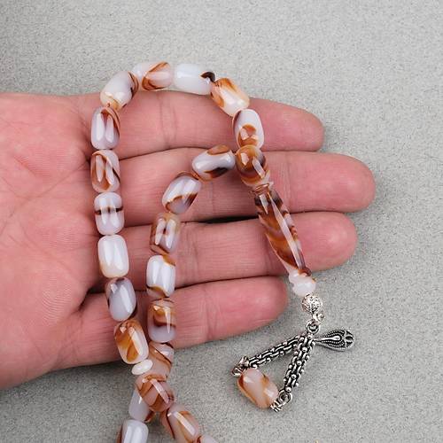 Arizona Katalin Alpaka P�sk�l Kaps�l Kesim 8x12mm Tesbih- Kahverengi