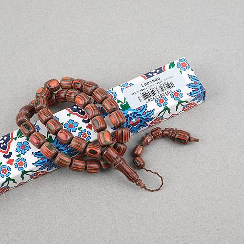 Kafur A�ac� Kaps�l Kesim 11x12mm Tesbih -A��k Ye�il Turuncu