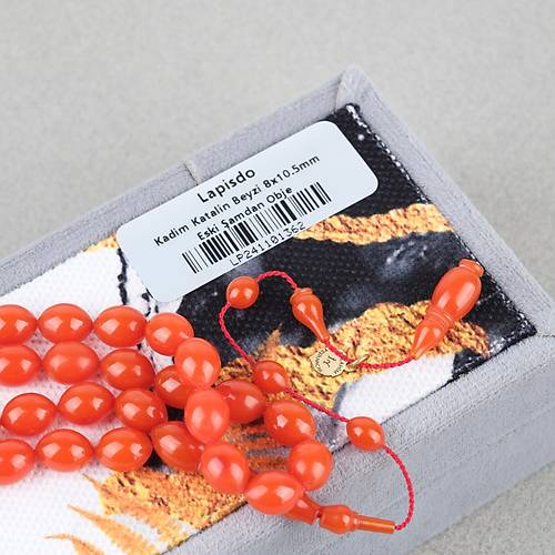 Kadim Katalin Eski amdan Obje Beyzi Kesim 8x10.5mm Tesbih