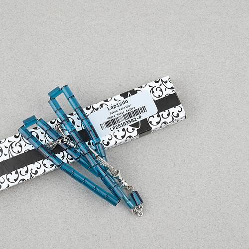 S�kma Kehribar Kesme Kesim Alpaka P�sk�ll� 6x10mm Tesbih