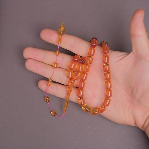 �brahim Atasever Usta ��i �mzal� Alman Katalin Kaps�l Kesim 9x12mm Tesbih - �effaf Sar�
