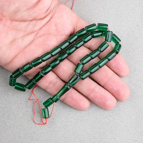 U�ak Cam� Kesme Kesim 7x10mm Tesbih P�sk�ls�z �effaf Ye�il