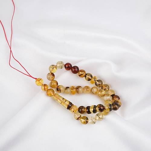 Damla Kehribar Bilek Boy K�re Kesim 7.5mm Tesbih