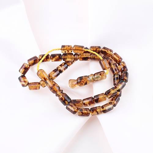 Sumatra Kaya Damla Kehribar Kapsl Kesim 8.5x12mm Tesbih