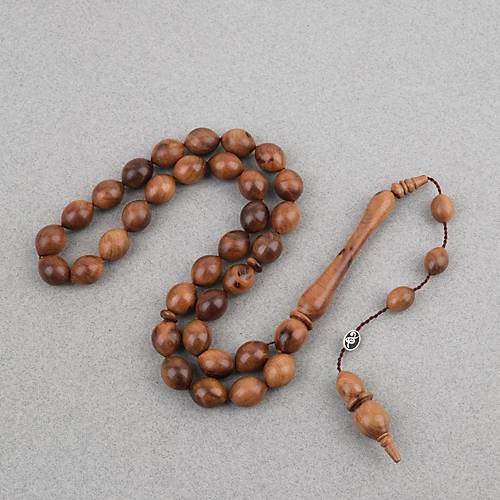 Thuya Burl A�ac� Do�al Kekik Kokulu Usta ��i �mzal� Beyzi Kesim 10x13mm Tesbih