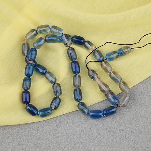 S�kma Kehribar Kaps�l Kesim 7x11mm Tesbih P�sk�ls�z A��k Mavi