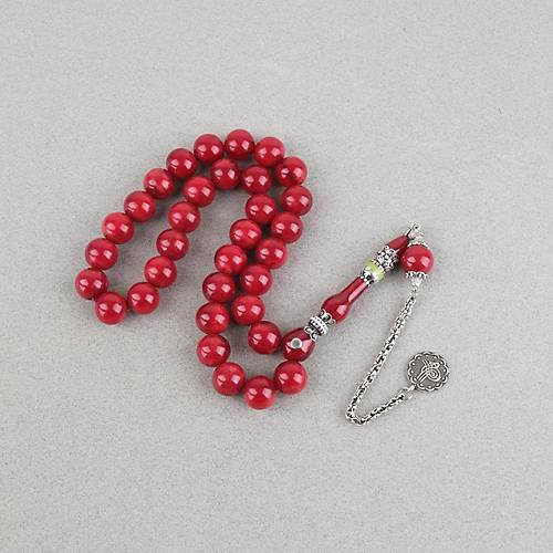 S�kma Kehribar �zel G�m�� Nak�� �mame Bas�k K�re Kesim 12x13mm Tesbih