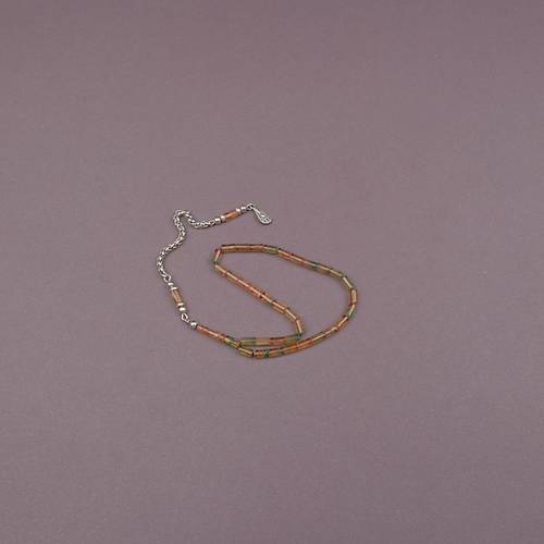 S�kma Kehribar Bilek Boy Kesme Kesim 4x7mm Sallama Tesbih Ye�il-Sar�