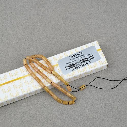 S�kma Kehribar Kesme Kesim 4x7mm Tesbih- Koyu Sar�