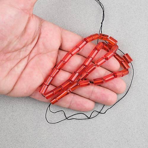 S�kma Kehribar Kesme Kesim 6x10mm Tesbih P�sk�ls�z Turuncu