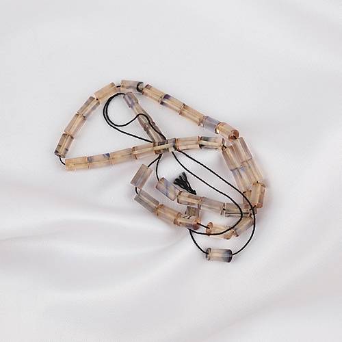 S�kma Kehribar Bilek Boy Kesme Kesim 5x9mm Tesbih -�effaf Siyah