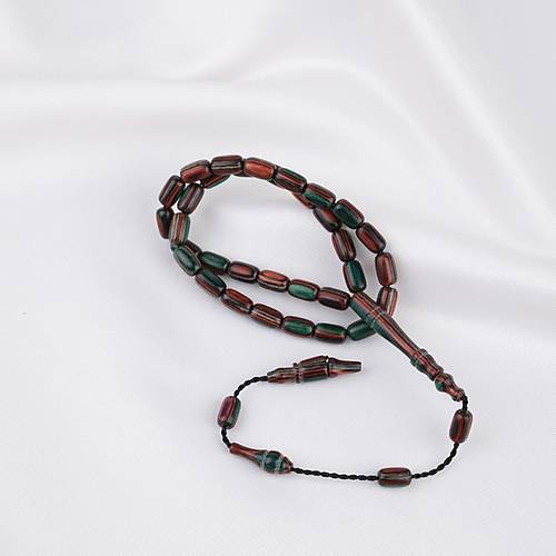 Kafur A�ac� Bilekboy Kaps�l Kesim 4.5x7.5mm Tesbih Ye�il Kahverengi