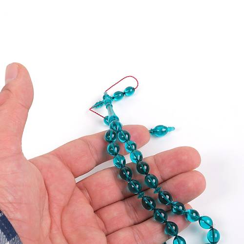 Katalin ubuk Kanada Beyzi Kesim 8x10.5mm Tesbih -Turkuaz