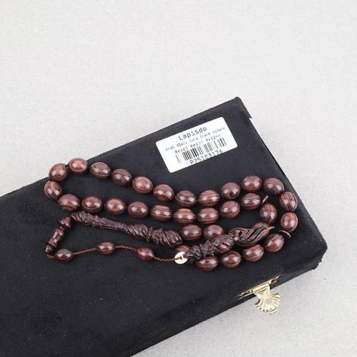 Kral A�ac�  Usta ��i �mzal� �zel El ��i Oyma �mame ve Hitame Beyzi Kesim 9x12mm Tesbih