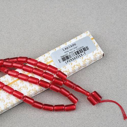 Ate� Kehribar Kaps�l Kesim 7x12mm- �effaf Bordo P�sk�ls�z