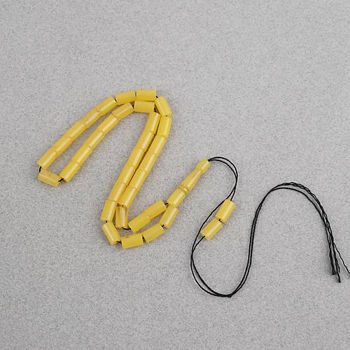 S�kma Kehribar Bilek Boy Kesme Kesim 5x9mm Tesbih -Sar�