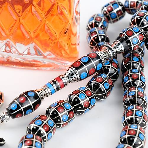 Erzurum Oltu 925Ayar Gm lemeli Nakka mame Gm Pskl Kapsl Kesim 13x15mm Tesbih