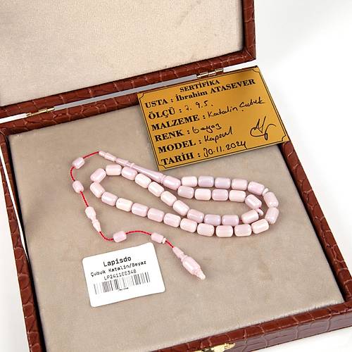 Katalin ubuk Kapsl Kesim 7x9.5mm Tesbih - Beyaz - brahim Atasever Usta i