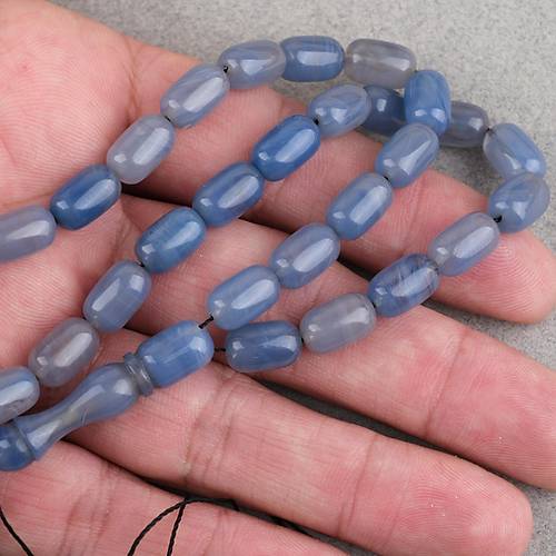 S�kma Kehribar Kaps�l Kesim 7x11mm Tesbih P�sk�ls�z G�k Mavisi
