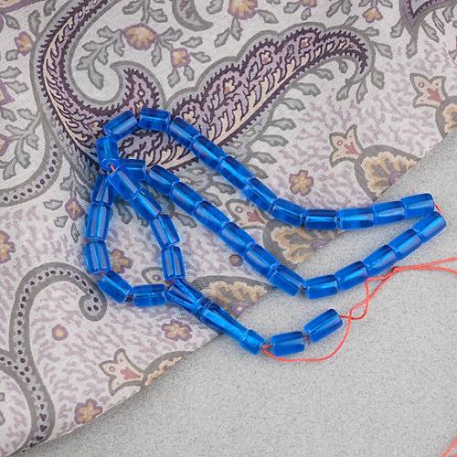 U�ak Cam� Kesme Kesim 7x10mm Tesbih P�sk�ls�z Mavi