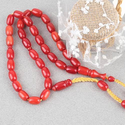 S�kma Kehribar Kaps�l Kesim 8x12mm Tesbih