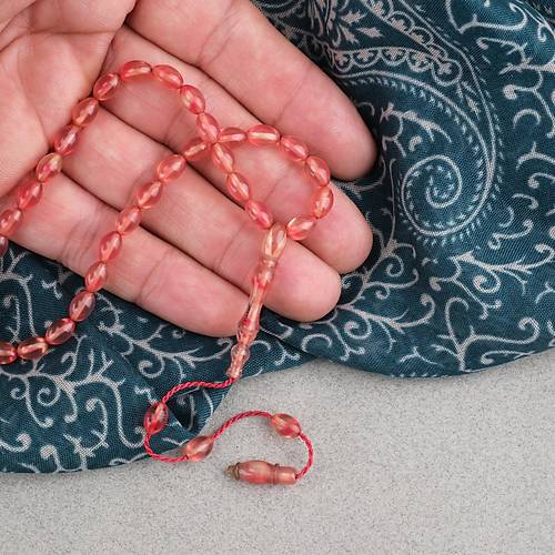 S�kma Kehribar Beyzi Kesim Sistemli Bilek Boy 5x8mm Tesbih