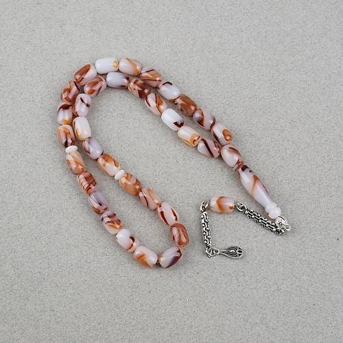 Arizona Katalin Alpaka P�sk�l Kaps�l Kesim 8x12mm Tesbih- Kahverengi