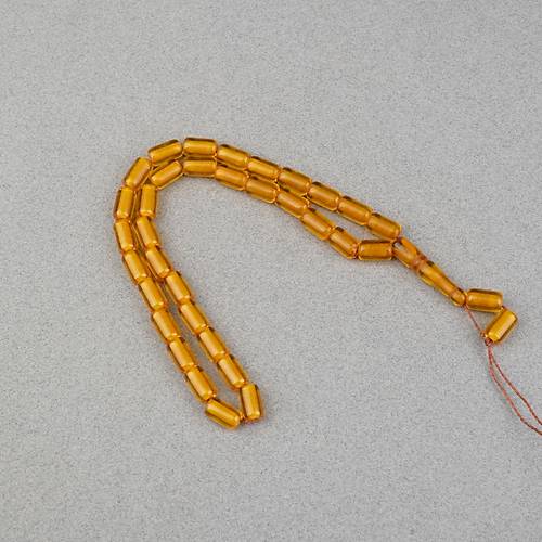 Ate� Kehribar Kaps�l Kesim 7x11mm- �effaf Sar� P�sk�ls�z