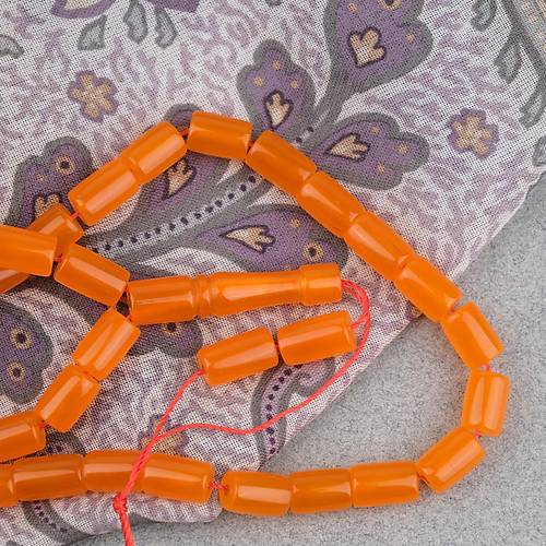 U�ak Cam� Kesme Kesim 7x10mm Tesbih P�sk�ls�z Turuncu