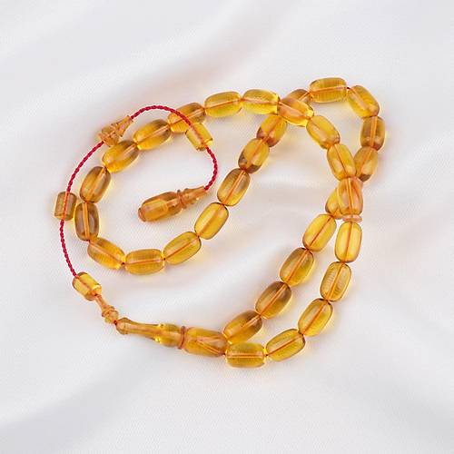 Zar Kehribar Bilek Boy Kapsl Kesim 6x9.5mm Tesbih