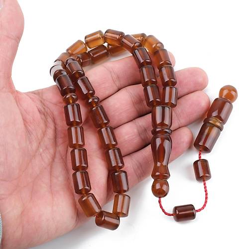 Sumatra Kaya Damla Kehribar Kapsl Kesim 9x13mm Tesbih