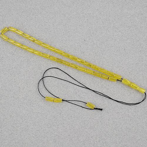 Ate� Kehribar Kesme Kesim 4x8mm Tesbih - �effaf Sar�