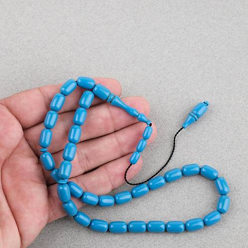 Eski Bowling Topu Obje Kaps�l Kesim 7x11mm Tebih -Mavi